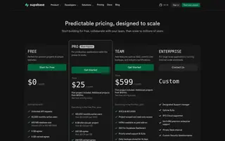 Supabase homepage website preview
