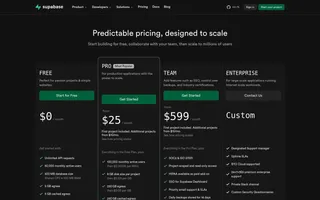 Supabase homepage website preview