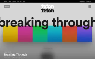 Teton Gravity Research homepage website preview