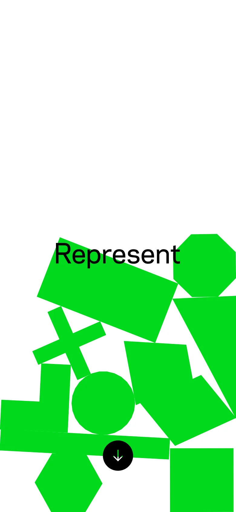 Represent homepage mobile website screenshot