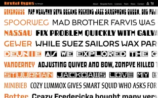 Brutal Types homepage website preview