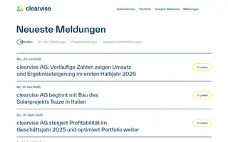 Clearvise homepage website preview