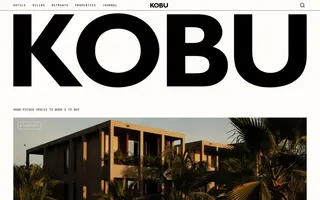 Kobu homepage website preview