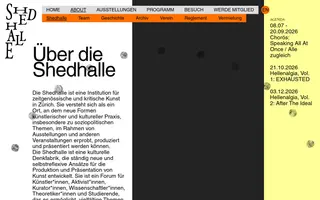 Shedhalle homepage website preview