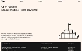 Gander homepage website preview