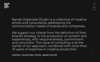 Bande Organisée homepage website preview