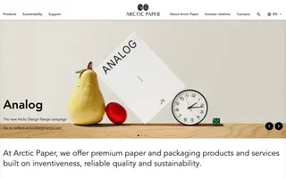 Arctic Paper homepage website preview