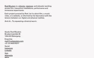 Roel Wouters homepage website preview