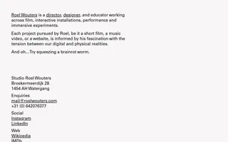 Roel Wouters homepage website preview
