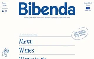 Bibenda homepage website preview