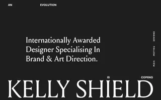 Kelly Shield homepage website preview