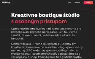 Vizua homepage website preview
