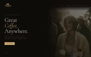 TwoBean Coffee homepage website preview