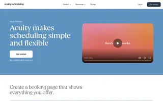 Acuity Scheduling homepage website preview