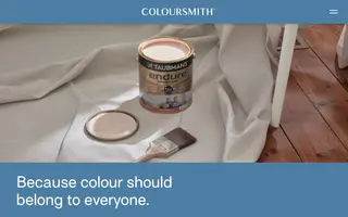 Coloursmith homepage website preview