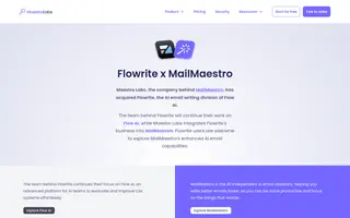 Flowrite homepage website preview