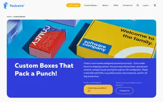 Packwire homepage website preview