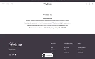 Nutrire homepage website preview