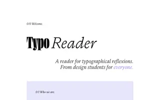 Typo Reader homepage website preview