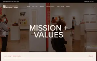 The University of Arizona Museum of Art homepage website preview