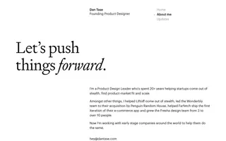 Dan Tase homepage website preview