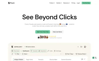 Pirsch Analytics homepage website preview