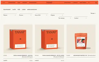Tanat Coffee homepage website preview
