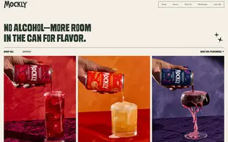Drink Mockly homepage website preview