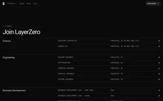 LayerZero homepage website preview