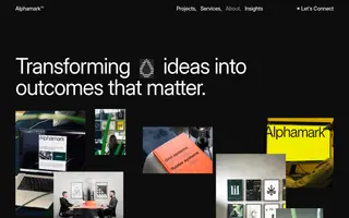 Alphamark homepage website preview