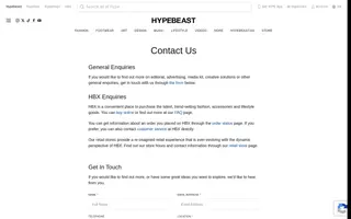 Hypebeast homepage website preview