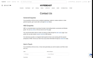 Hypebeast homepage website preview