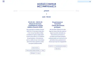 Accélérateur de Particules homepage website preview