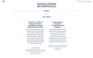 Accélérateur de Particules homepage website preview