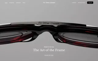 The Other Glasses homepage website preview