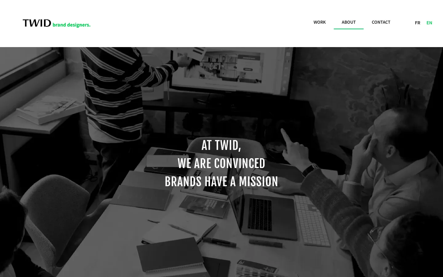 TWID About Us desktop website screenshot