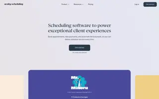 Acuity Scheduling homepage website preview
