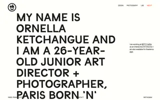 Ornella Ketchangue homepage website preview