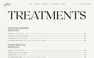 Hagi's Barber Shop homepage website preview