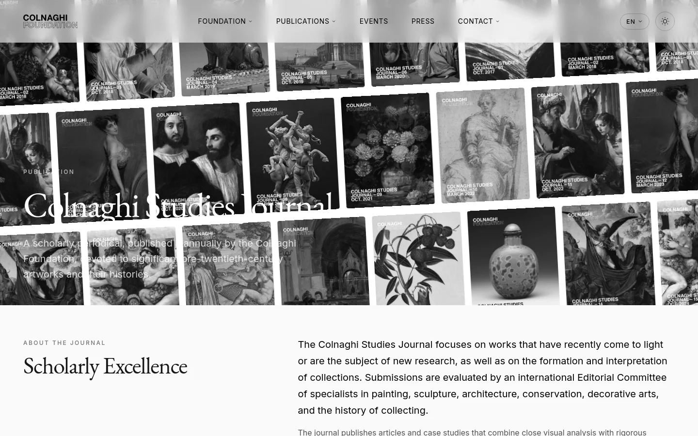 Colnaghi Foundation Blog / Article desktop website screenshot