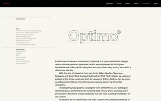 Optimo homepage website preview