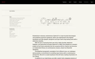 Optimo homepage website preview