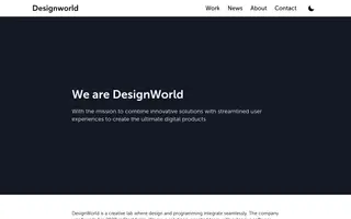 Designworld homepage website preview