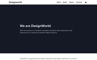 Designworld homepage website preview