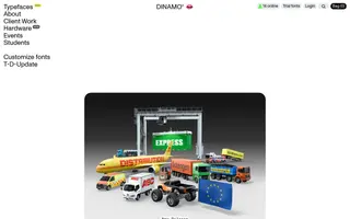 Dinamo Typefaces homepage website preview