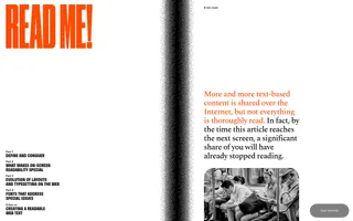 Read Me: Magazine homepage website preview