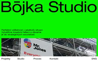 Bōjka Studio homepage website preview