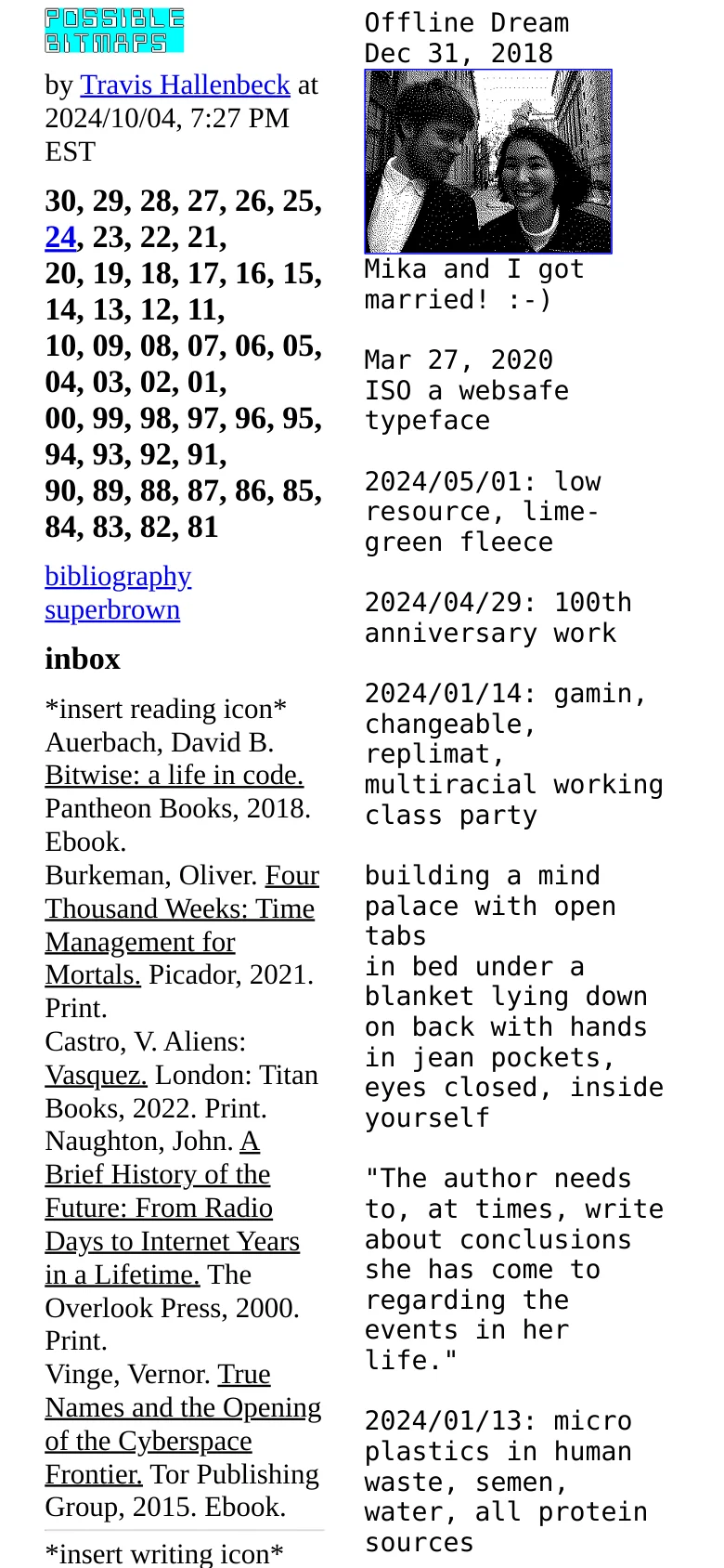 Possible Bitmaps homepage mobile website screenshot
