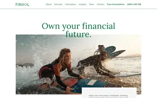 Finsol homepage website preview