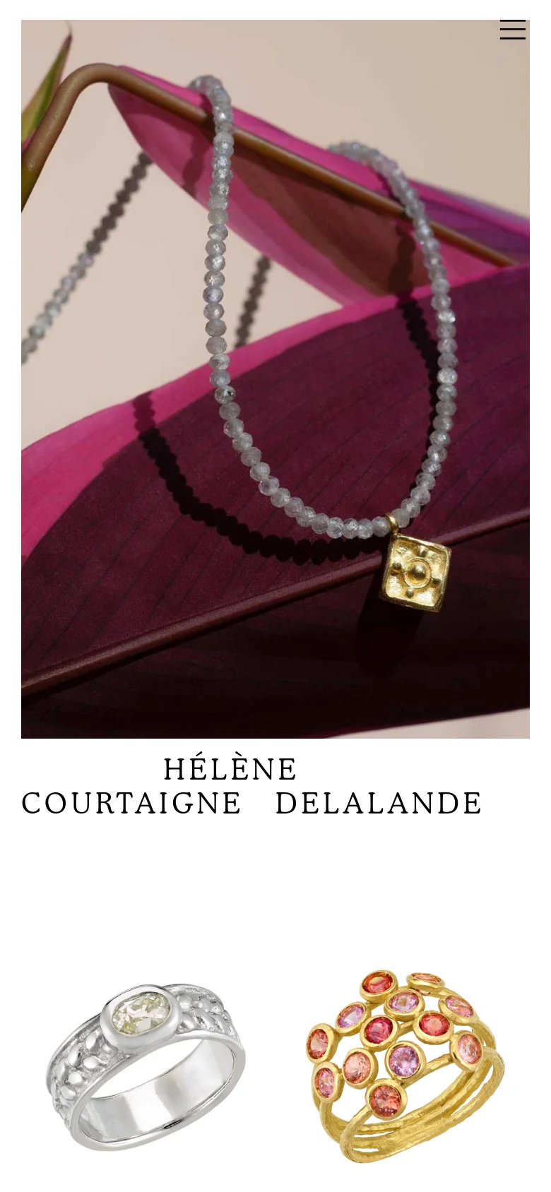 Hélène Courtaigne Delalande Home / Landing mobile website screenshot